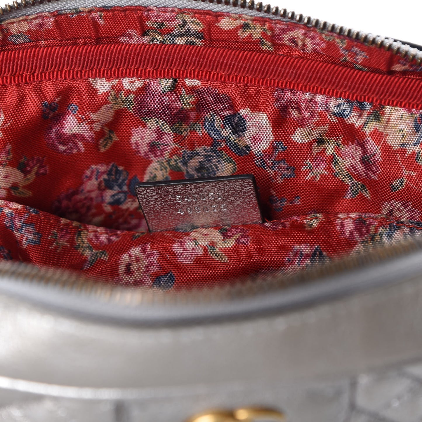 Laminated Nappa Web Trapuntata Small GG Shoulder Bag Argento