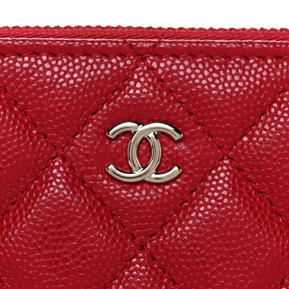 Chanel Caviar Quilted Small Cosmetic Case Red 8 of 9