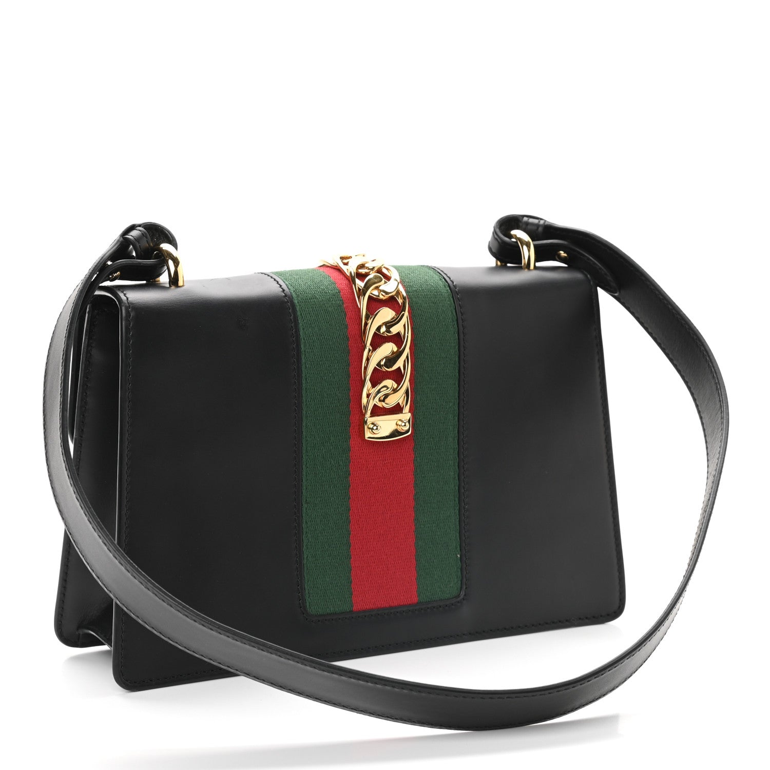 Gucci Calfskin Small Sylvie Shoulder Bag Black 2 of 8