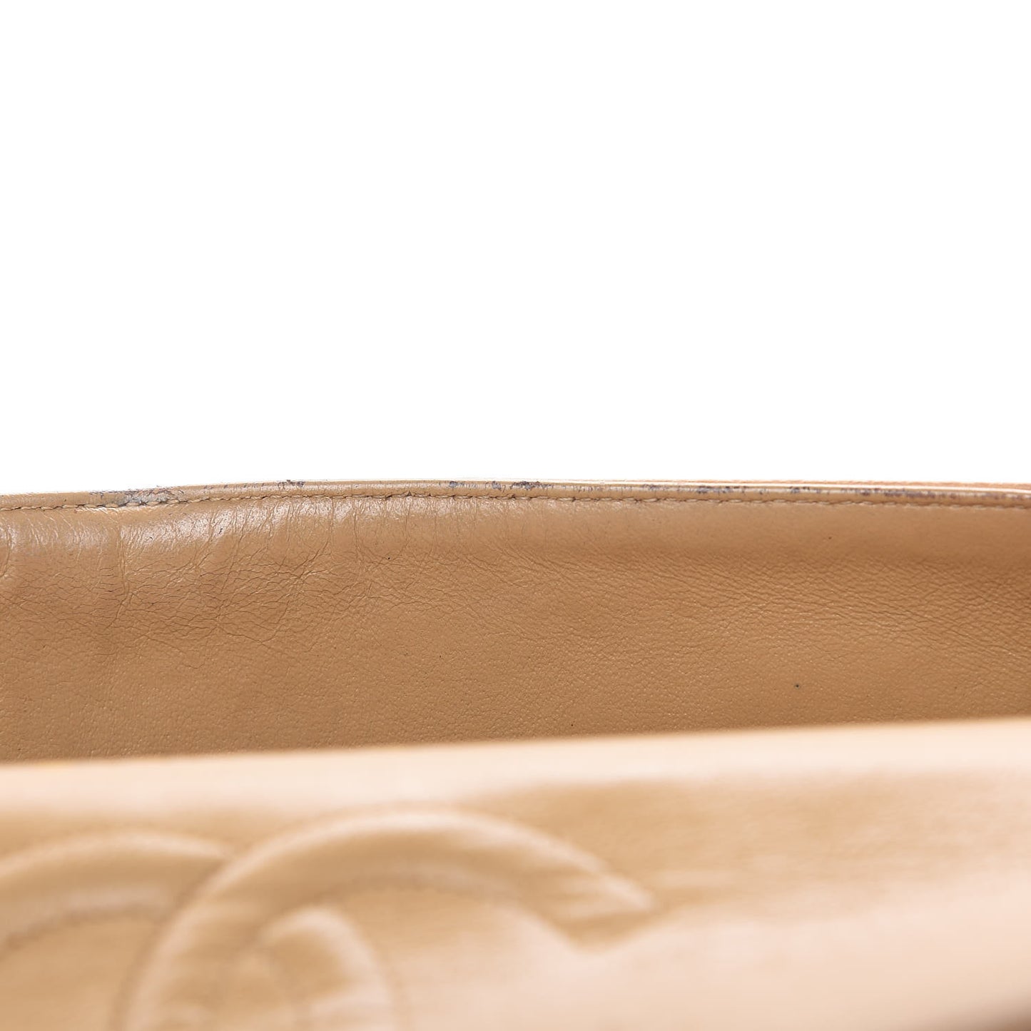 Caviar Quilted Medium Double Flap Beige