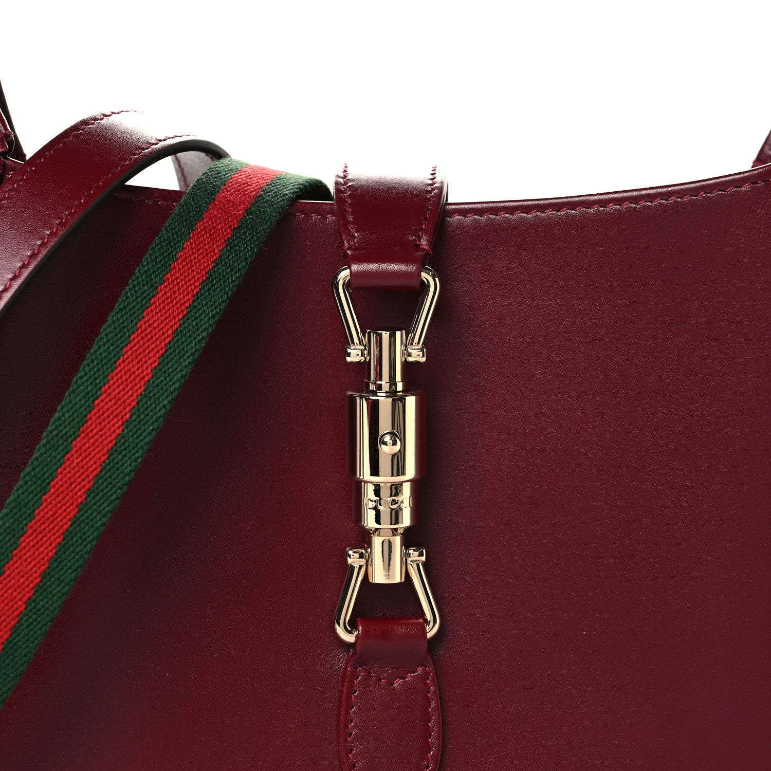 Gucci Ancora Calfskin Web Medium Jackie 1961 Hobo Rosso 8 of 11