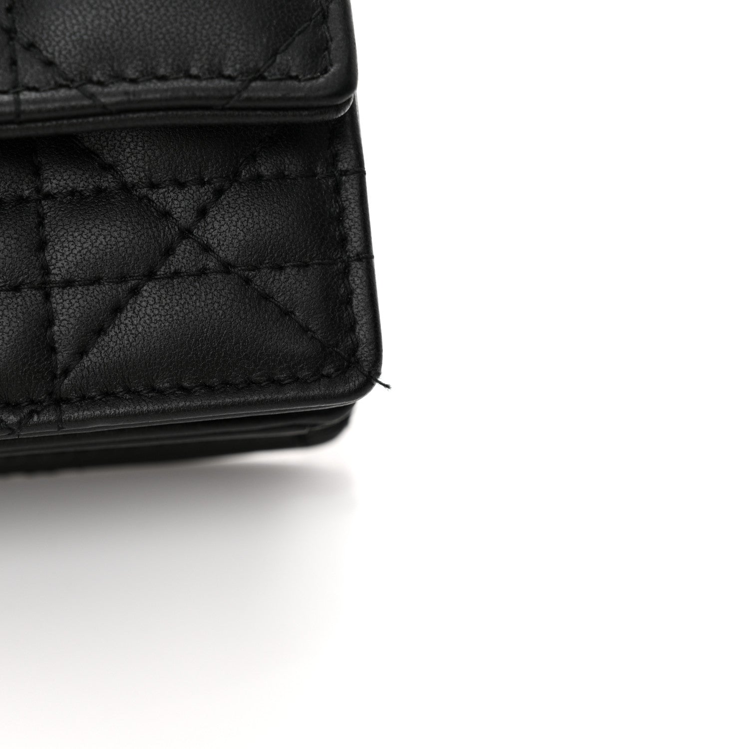 Christian Dior Lambskin Lady Dior Top Handle Clutch Black 1536837