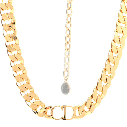 Christian Dior Metal CD Choker Necklace Gold 1 of 6