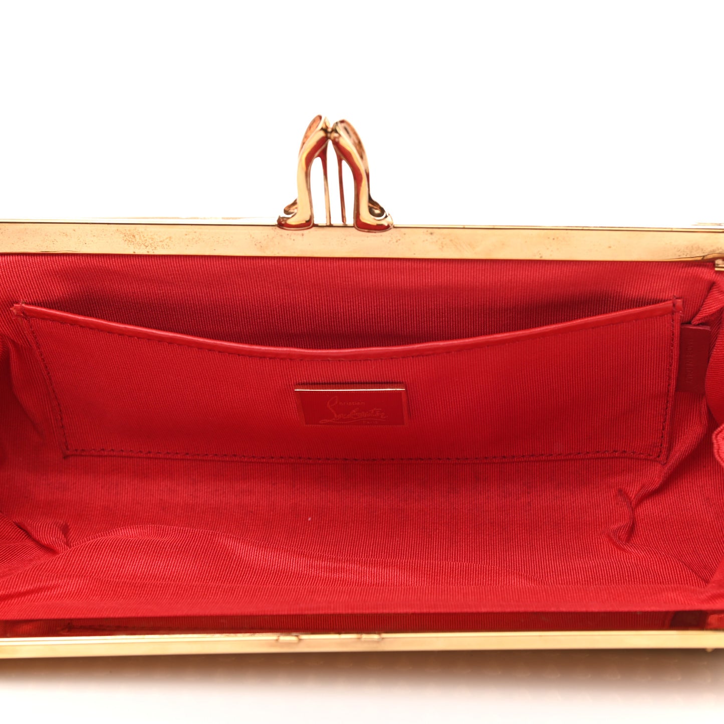 Patent Spikes Miss Loubi Chain Clutch Red