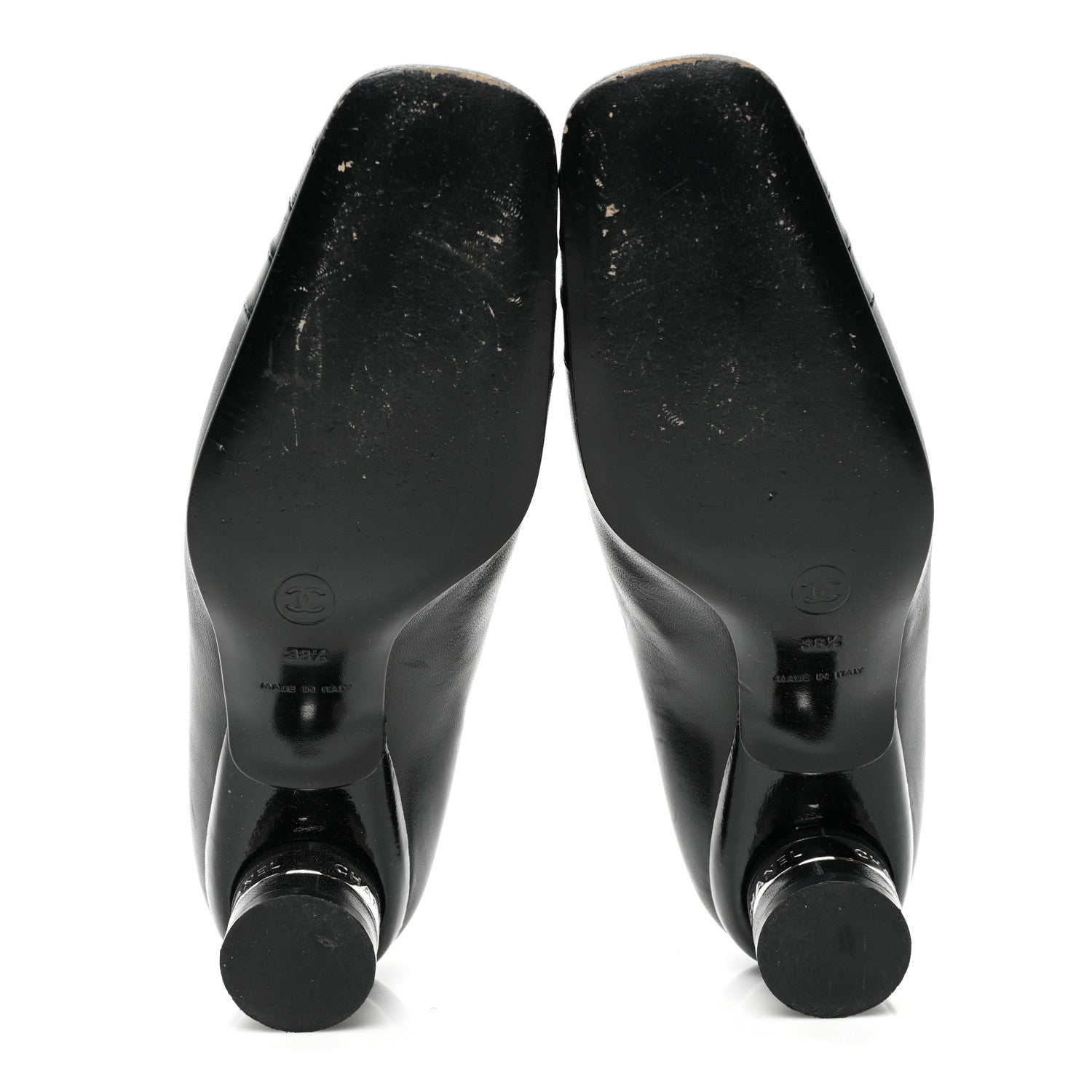 Chanel Lambskin Patent Pumps 38.5 Black 5 of 10