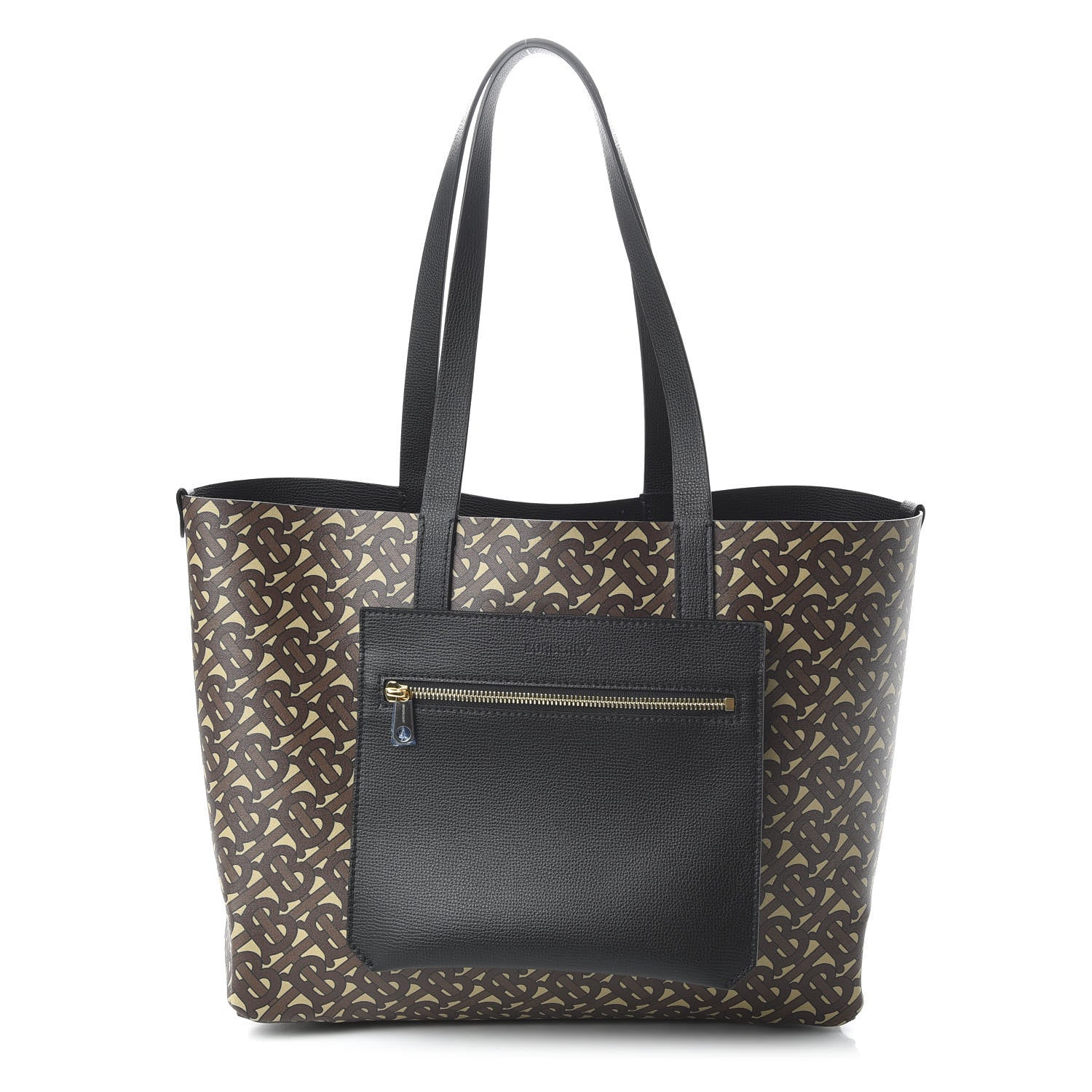 Burberry Calfskin TB Motif Embossed Medium Tote Black 9 of 15