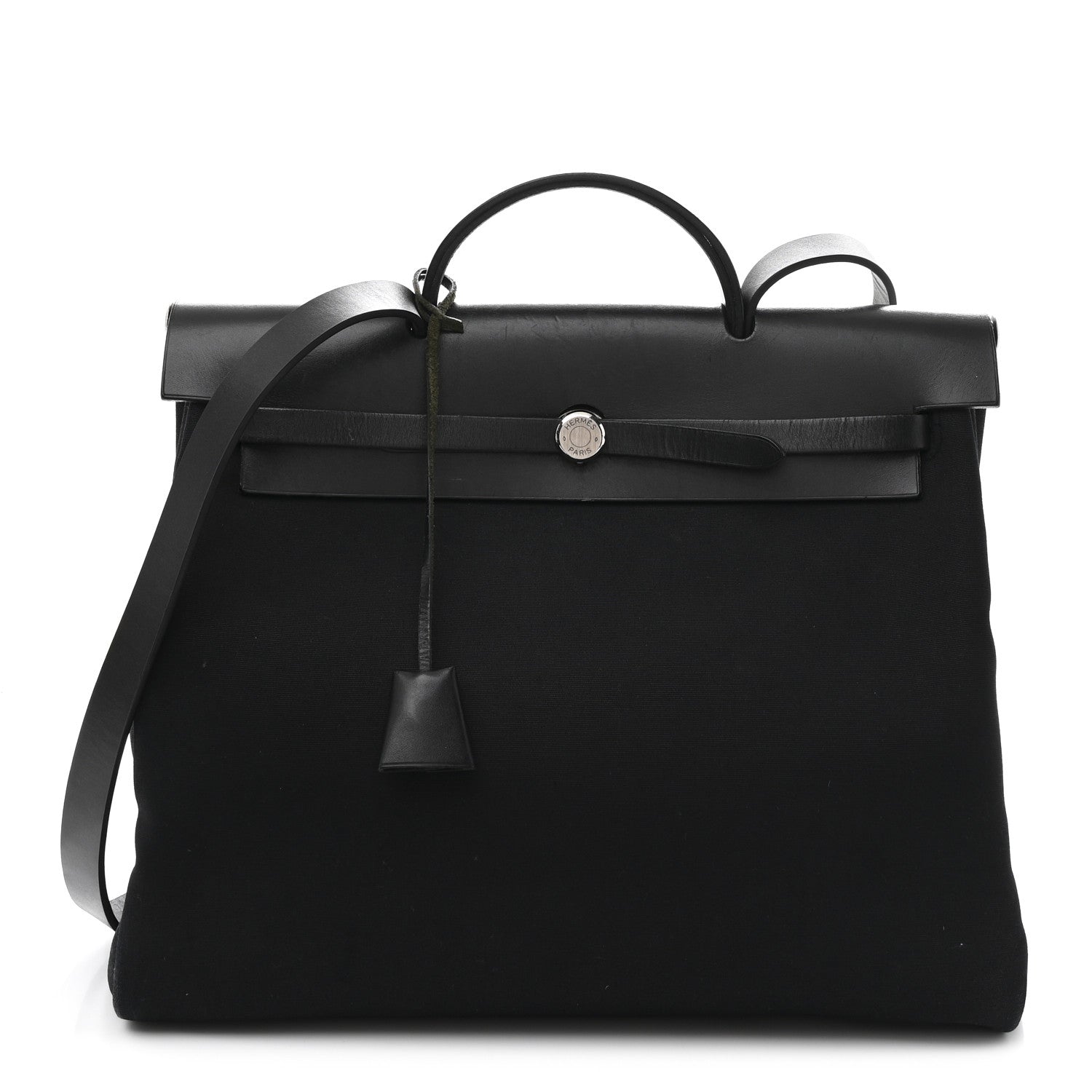 Hermes Military Toile Vache Hunter Herbag Messenger 39 Black 1 of 15