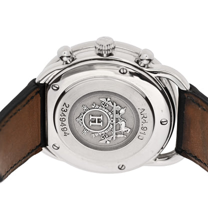 Hermes Stainless Steel Barenia 43mm Arceau Chronograph Automatic Watch Noir 4 of 7