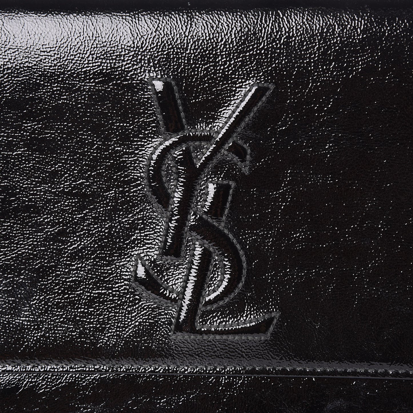 Textured Patent Monogram Large Belle De Jour Clutch Black