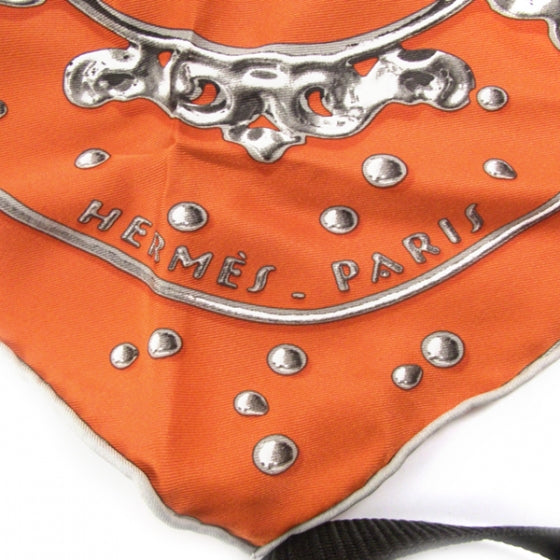 Silk Pointu Triangle Scarf Orange