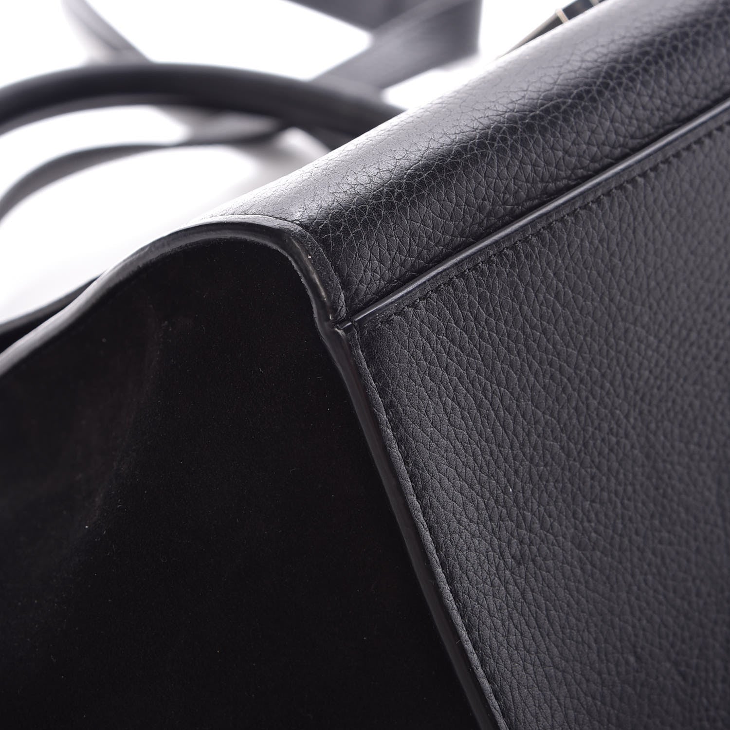 Celine Drummed Calfskin Suede Small Trapeze Black 11 of 16