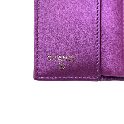 Chanel Iridescent Lambskin Small Quilted Flap Wallet Purple 8 of 13