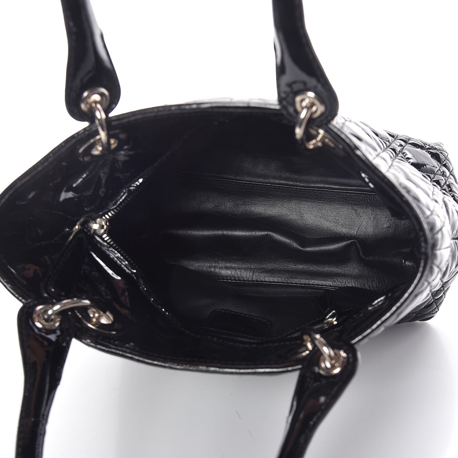 Christian Dior Patent Cannage Dior Tote Black 5 of 9