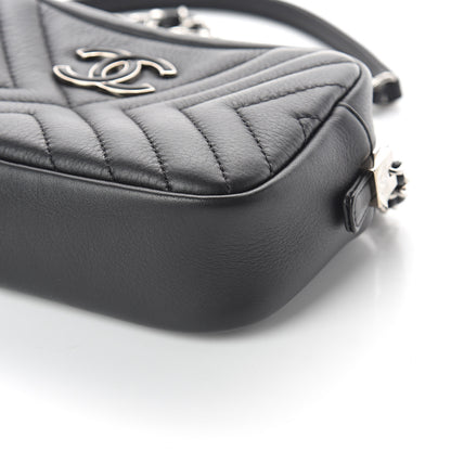 Chanel Calfskin Diagonal Chevron Quilted Tassel Camera Case Black 8 of 9
