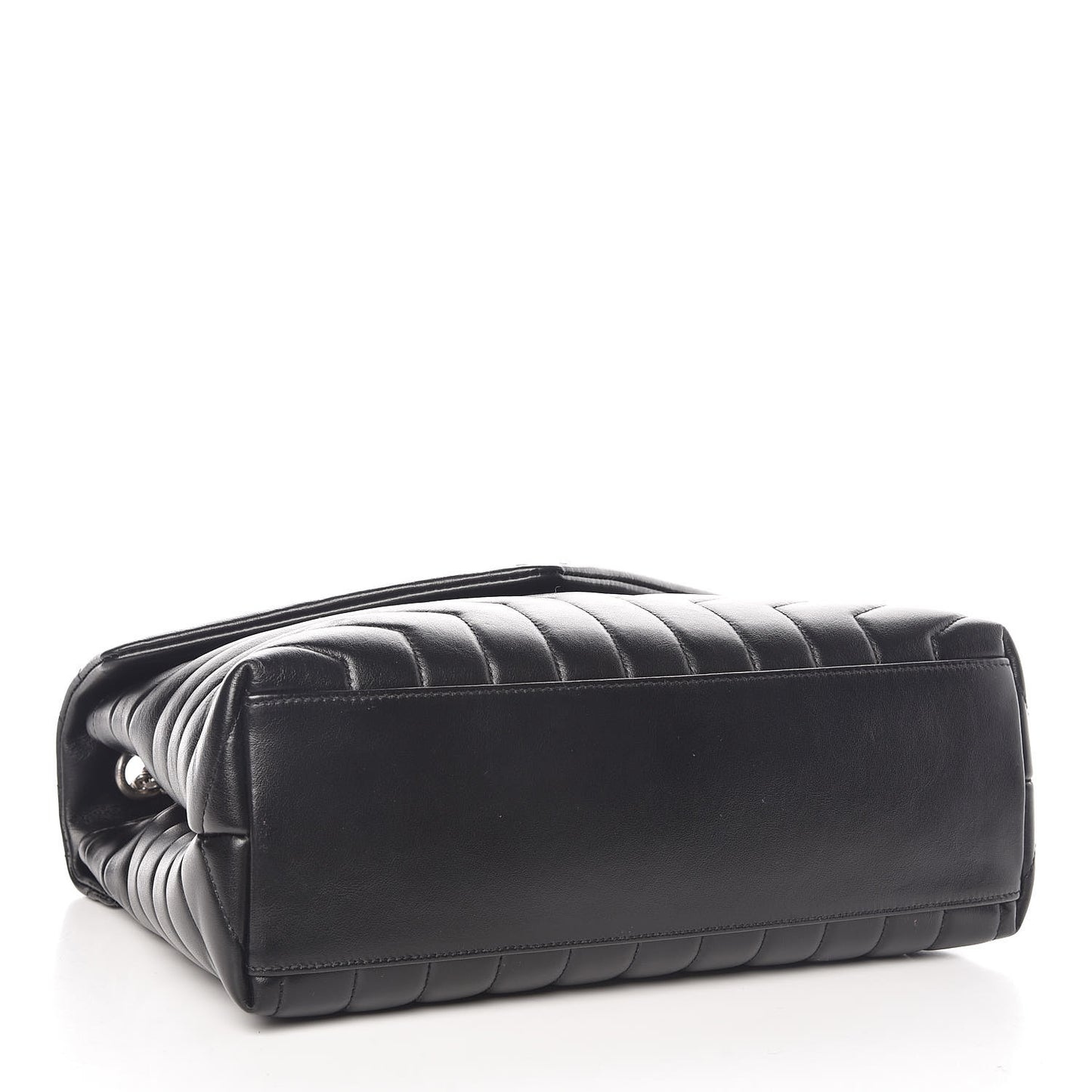 Calfskin Y Quilted Monogram Medium Loulou Chain Satchel Black