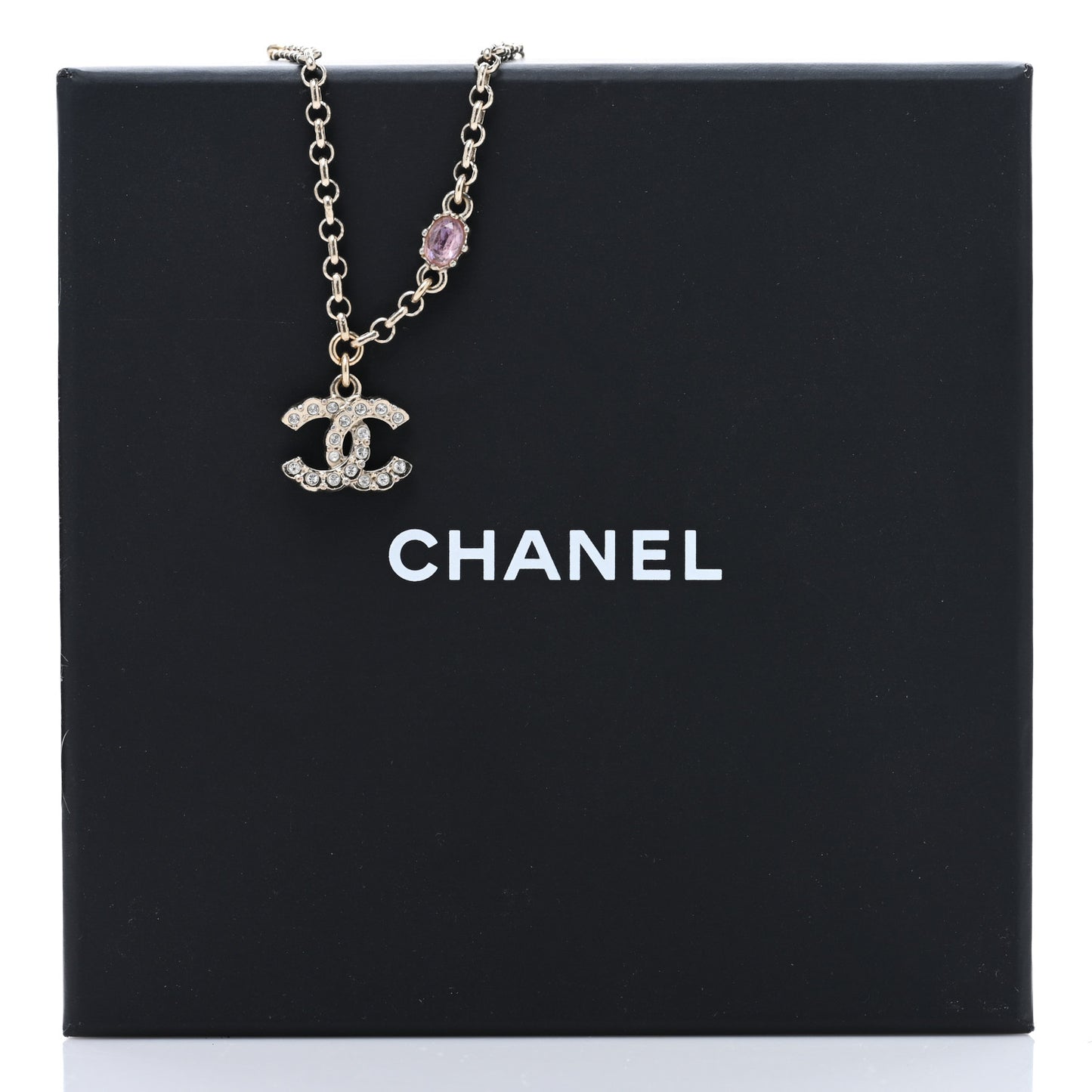 Crystal Pearl CC Charm Bracelet Light Gold Pink
