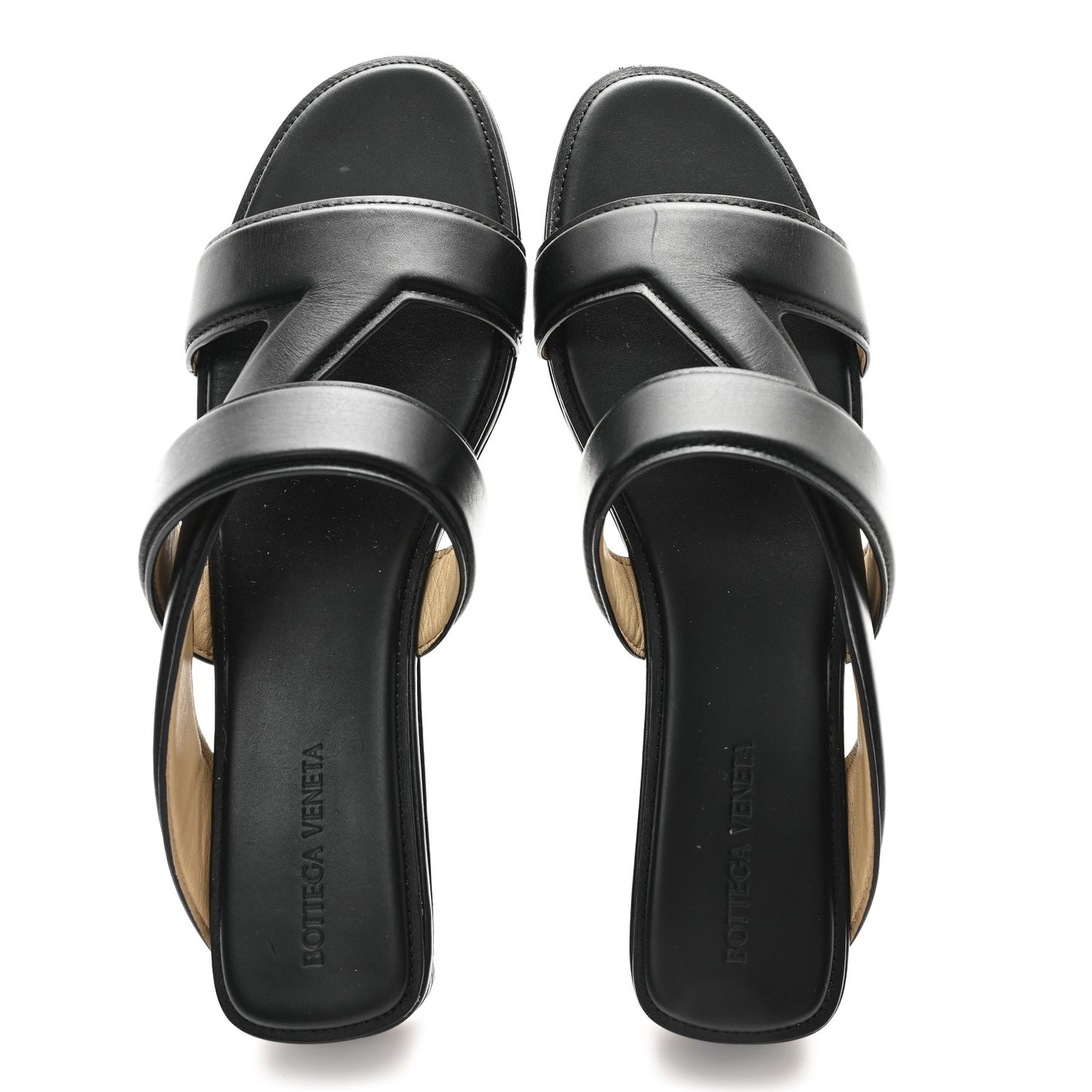Calfskin The Band Flat Sandals 40.5 Black