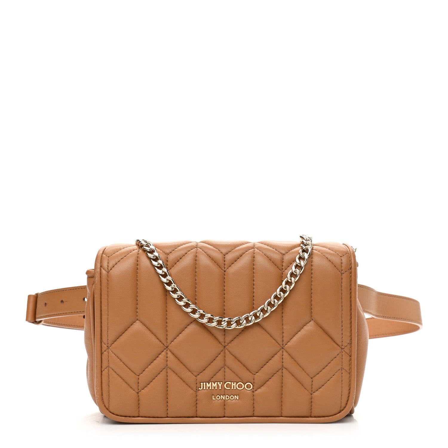 Jimmy Choo Calfskin Diondra Belt Bag Tan 1 of 8