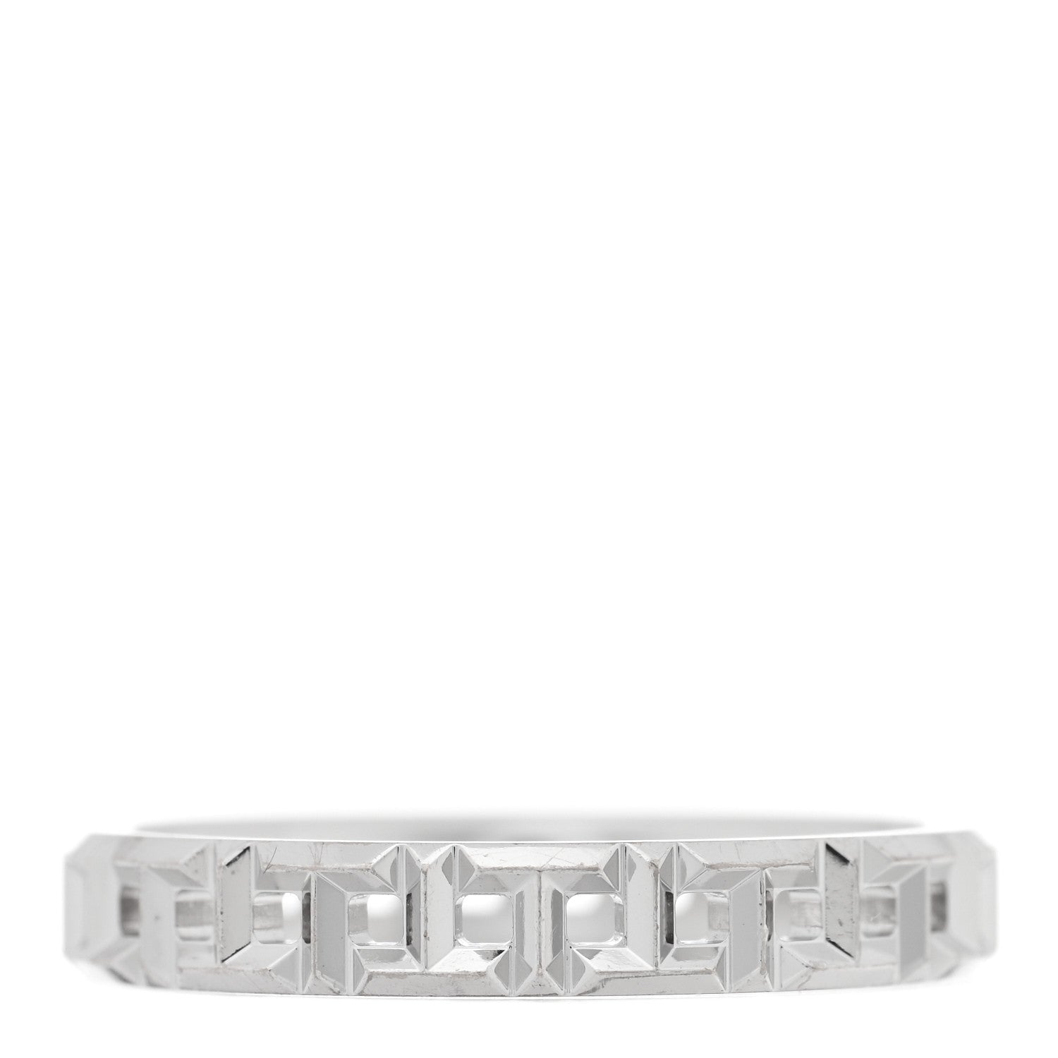 Tiffany 18K White Gold Narrow T True Band Ring 57 8 3 of 5