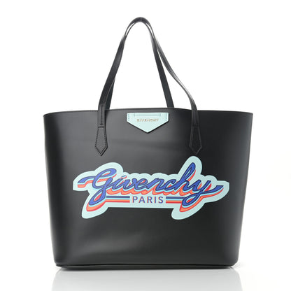 Givenchy Calfskin Logo Print Wing Shopping Bag Black 3 of 10