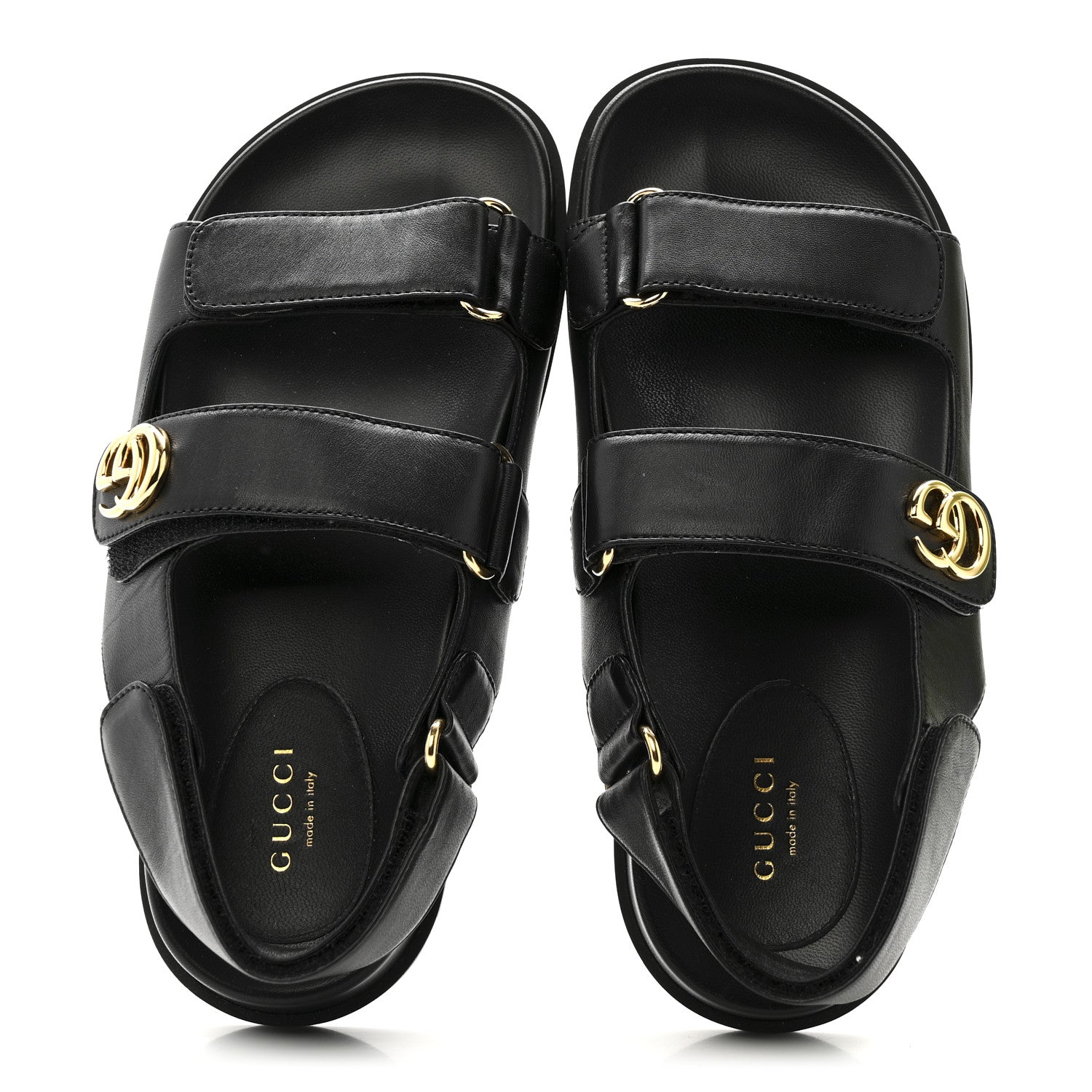Gucci Nappa Charlotte Moritz GG Womens Dad Sandals 36.5 Black 2 of 12