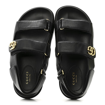 Gucci Nappa Charlotte Moritz GG Womens Dad Sandals 36.5 Black 2 of 12