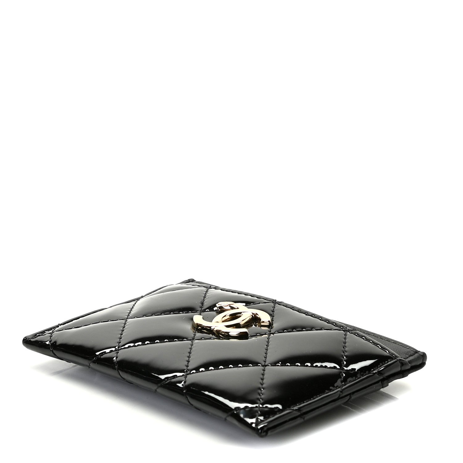 Chanel Patent Calfskin Quilted Card Holder Black 6 of 7