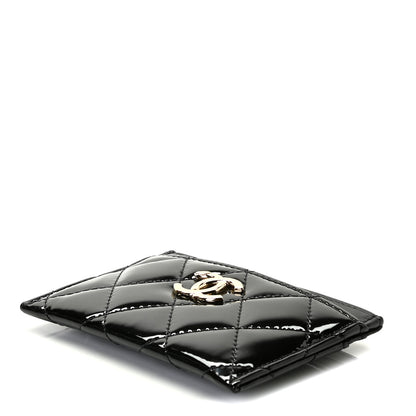 Chanel Patent Calfskin Quilted Card Holder Black 6 of 7