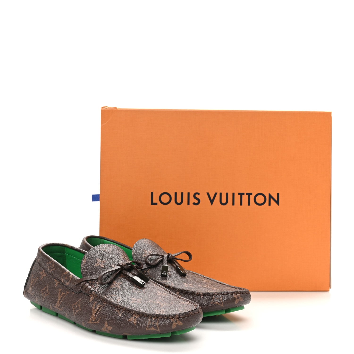 Louis Vuitton Monogram LV Driver Moccasin Loafers 8 Macassar