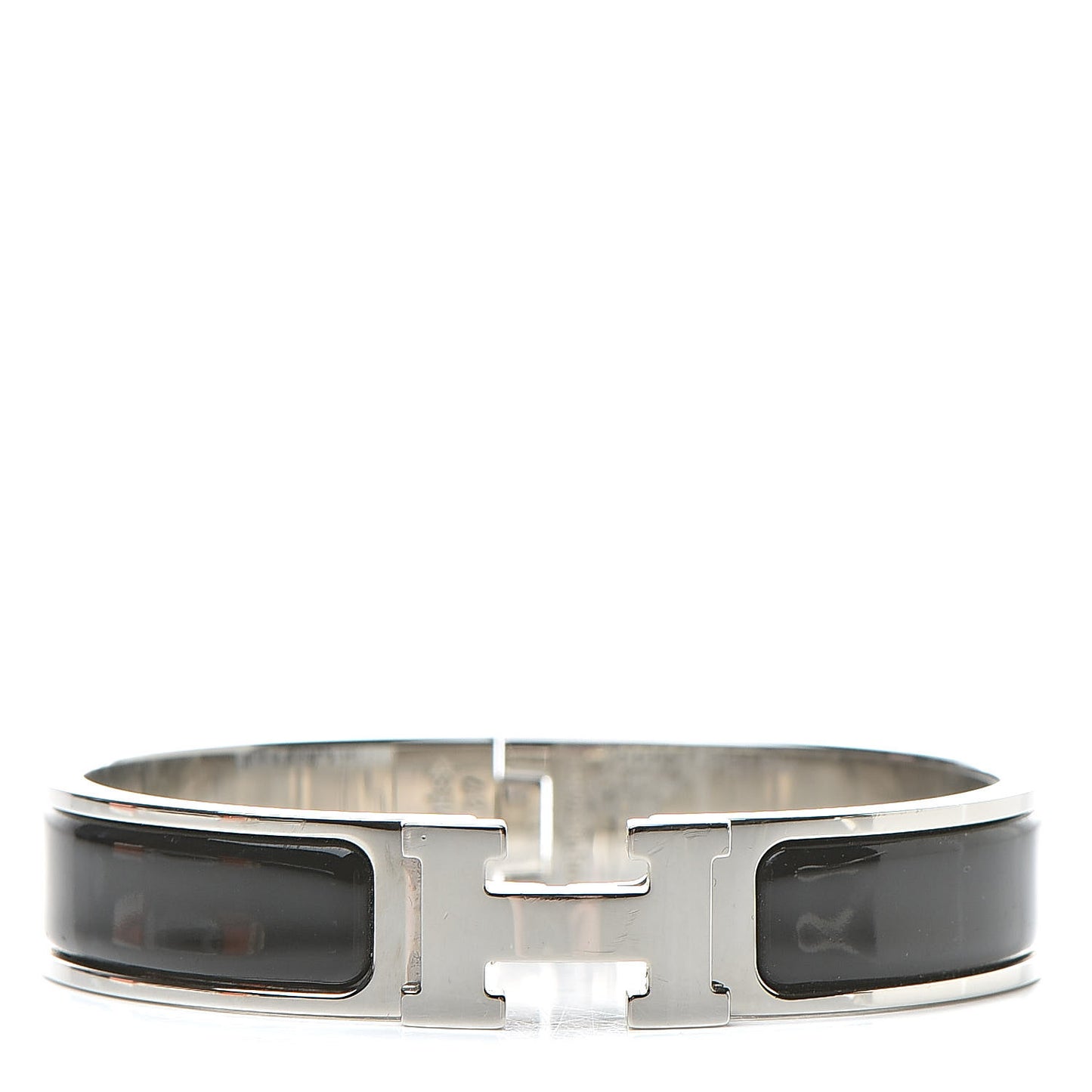 Enamel Narrow Clic Clac H Bracelet Black