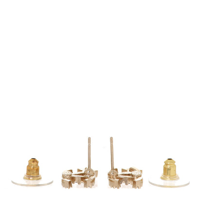 Chanel Crystal CC Starfall Earrings Gold 3 of 5