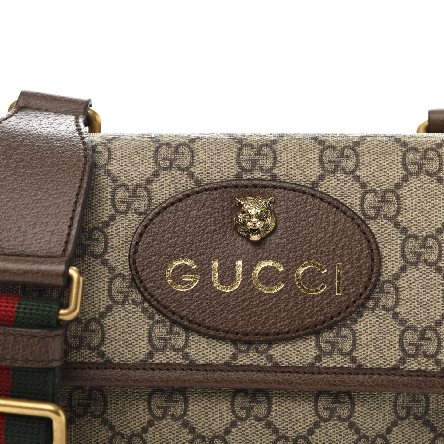 GG Supreme Monogram Web Small Neo Vintage Double Flap Messenger Bag Beige New Acero
