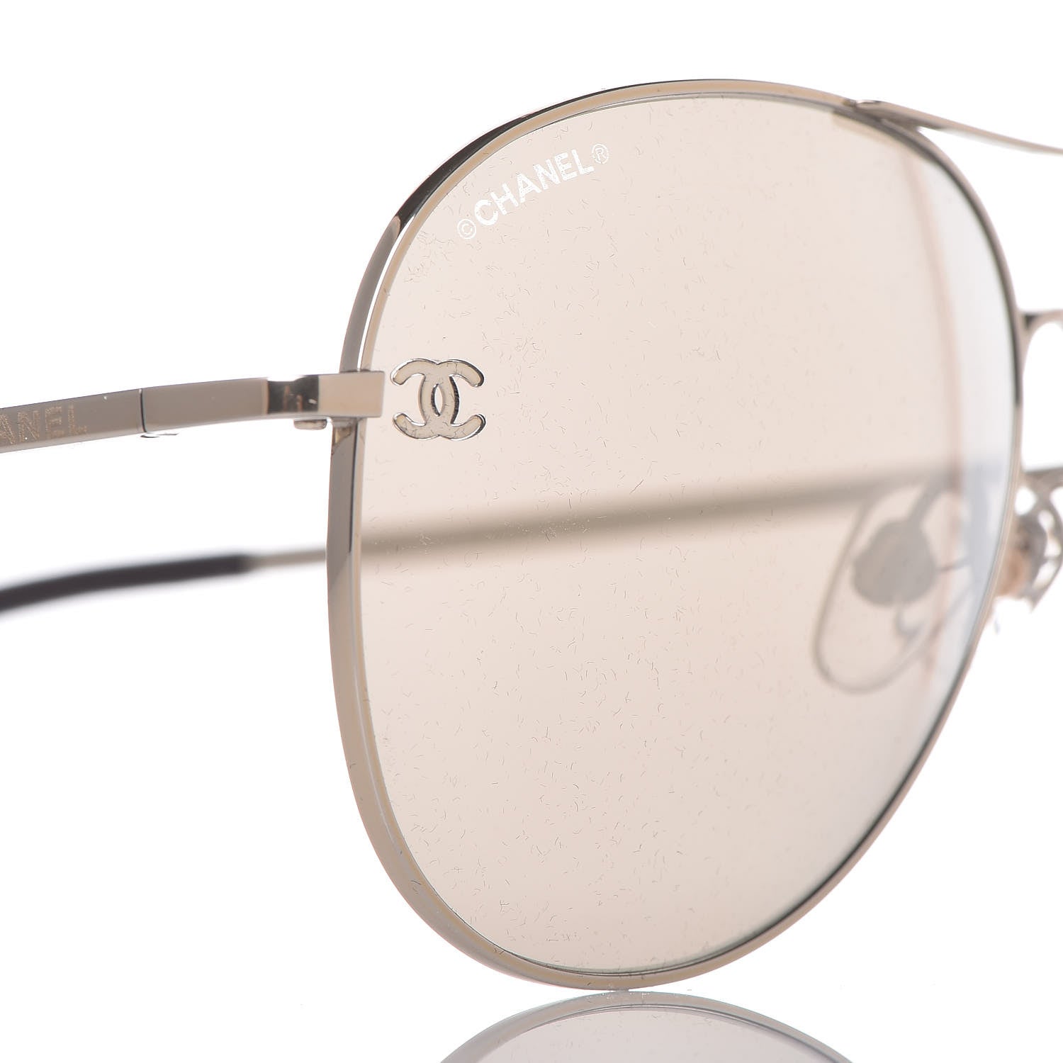 Chanel CC Aviator Sunglasses 4189-T-Q Gold 7 of 8