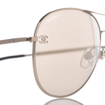 Chanel CC Aviator Sunglasses 4189-T-Q Gold 7 of 8