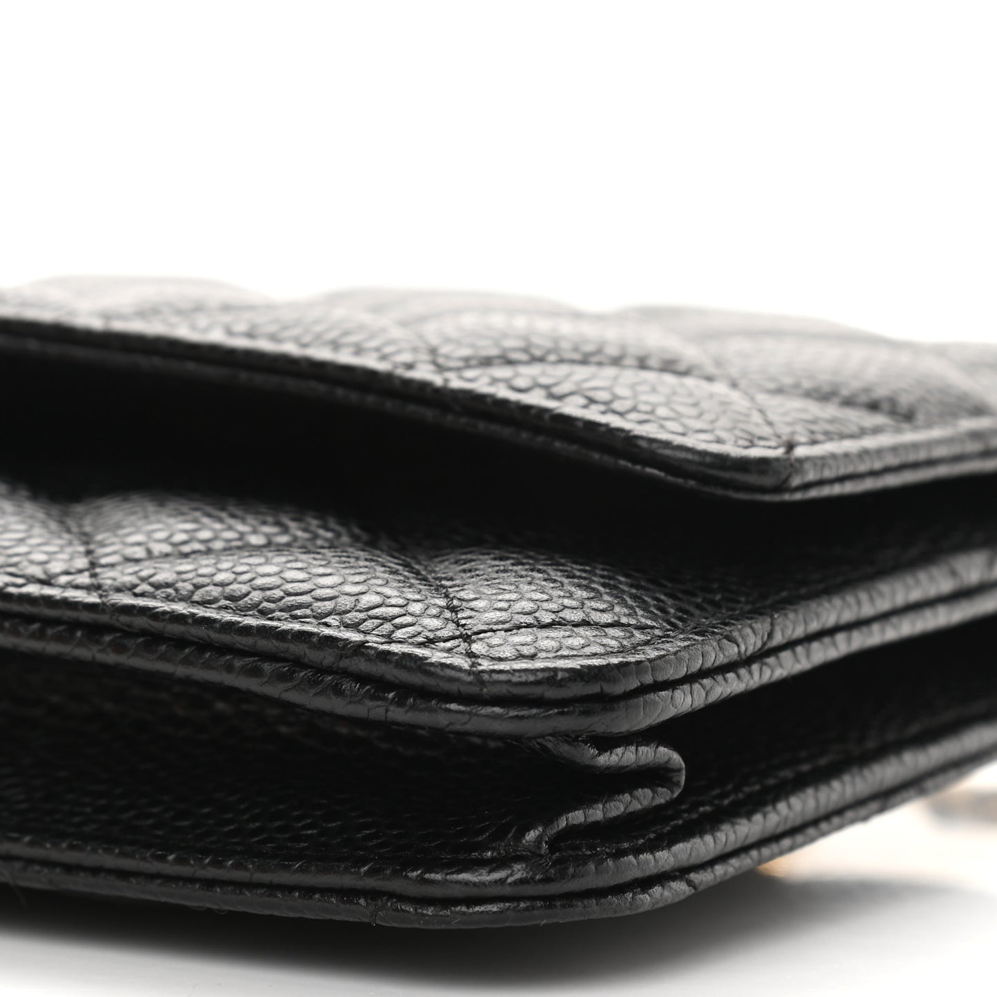 Caviar Quilted Wallet On Chain WOC Black