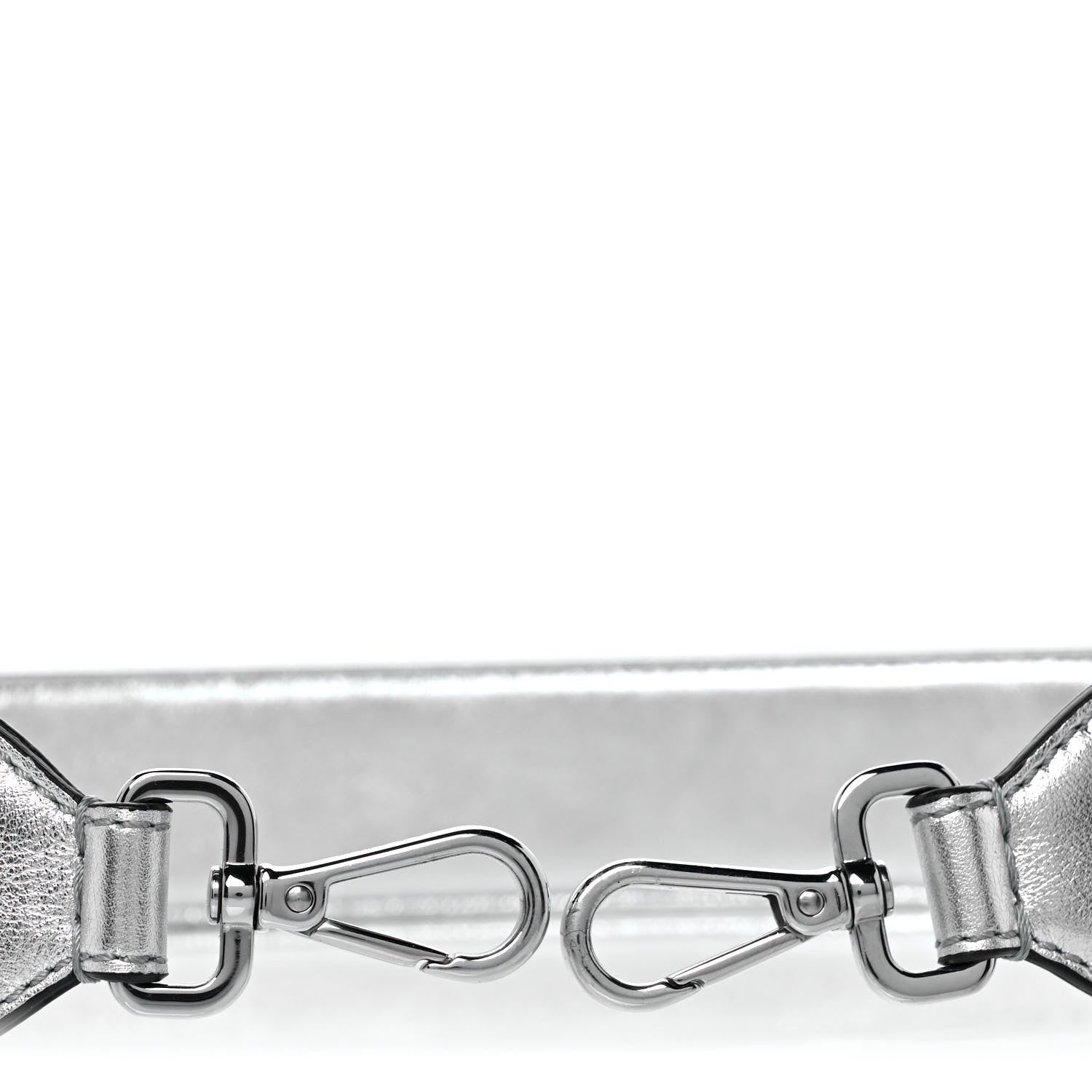 Fendi Vitello Catalan Mirror FF 1974 Embossed Strap You Argento 5 of 5