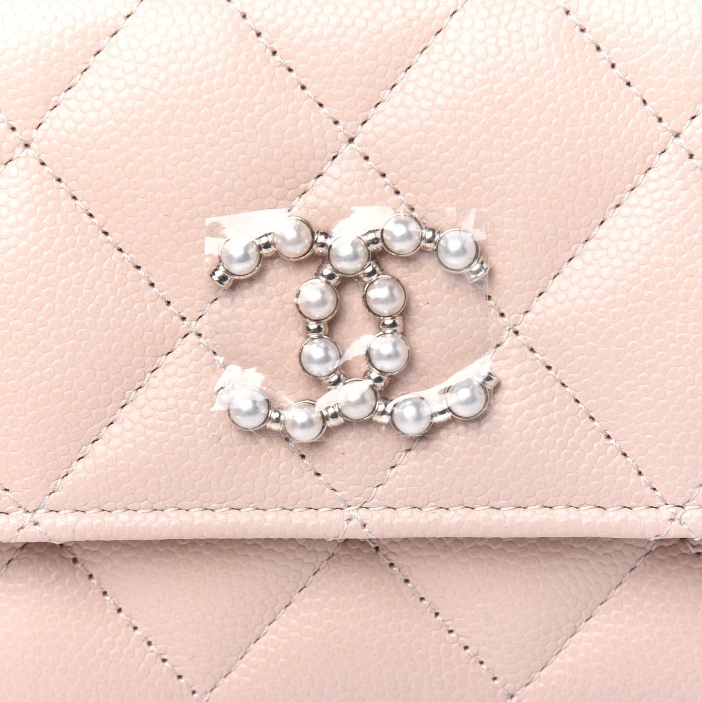 Caviar Quilted Pearl Coco Candy Wallet Light Pink