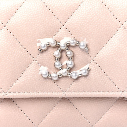 Chanel Caviar Quilted Pearl Coco Candy Wallet Light Pink 11 of 12