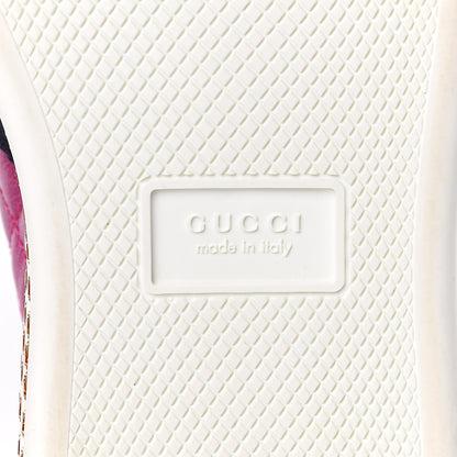 Gucci Laminated Nappa Crystal Web Bee Embroidered Trapuntata Womens Ace Platform Sneakers 38 Fuxia 6 of 10