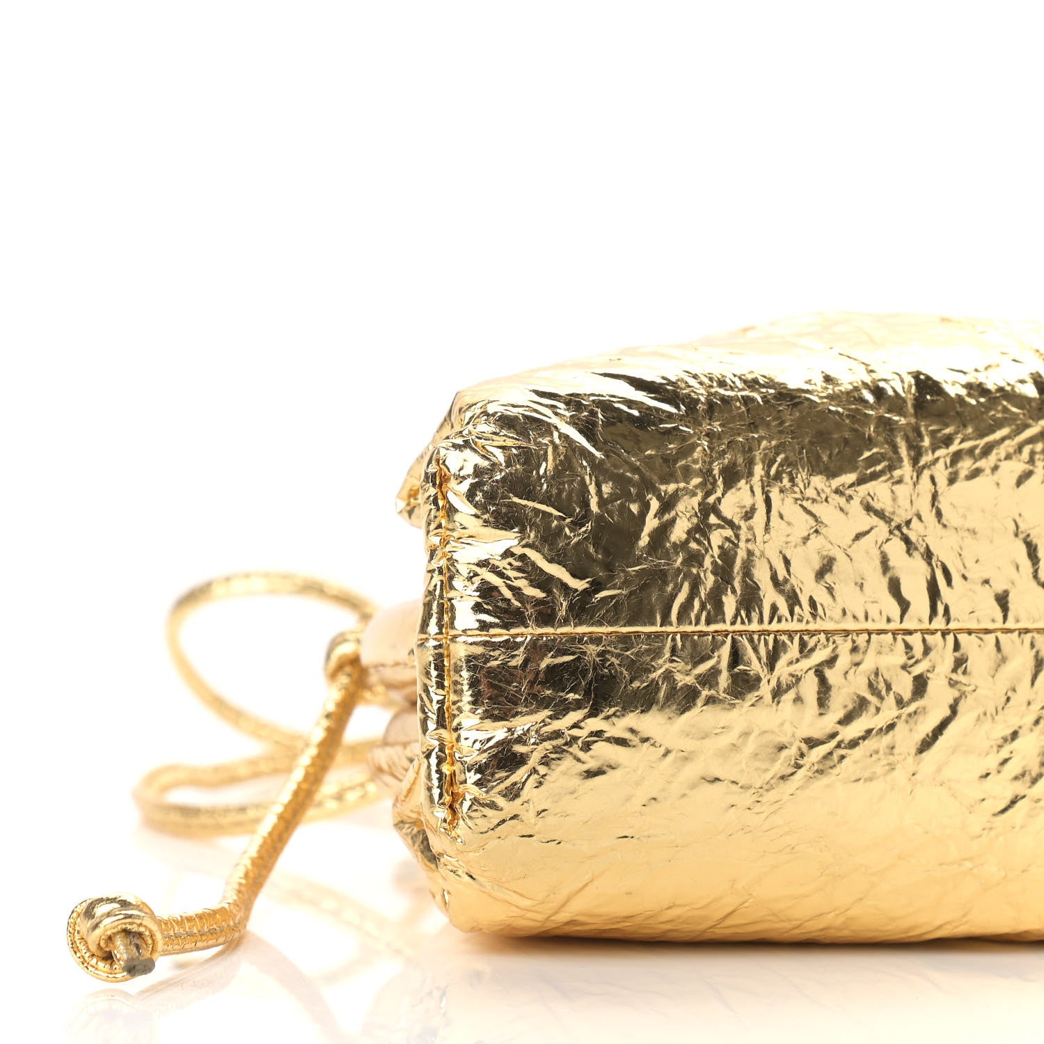Bottega Veneta Metallic Crinkled Lambskin The Mini Pouch Oro 7 of 8