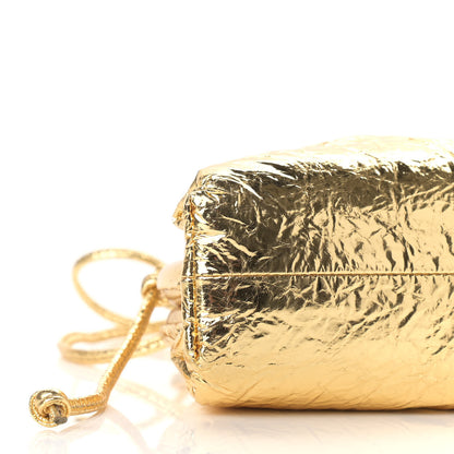 Bottega Veneta Metallic Crinkled Lambskin The Mini Pouch Oro 7 of 8