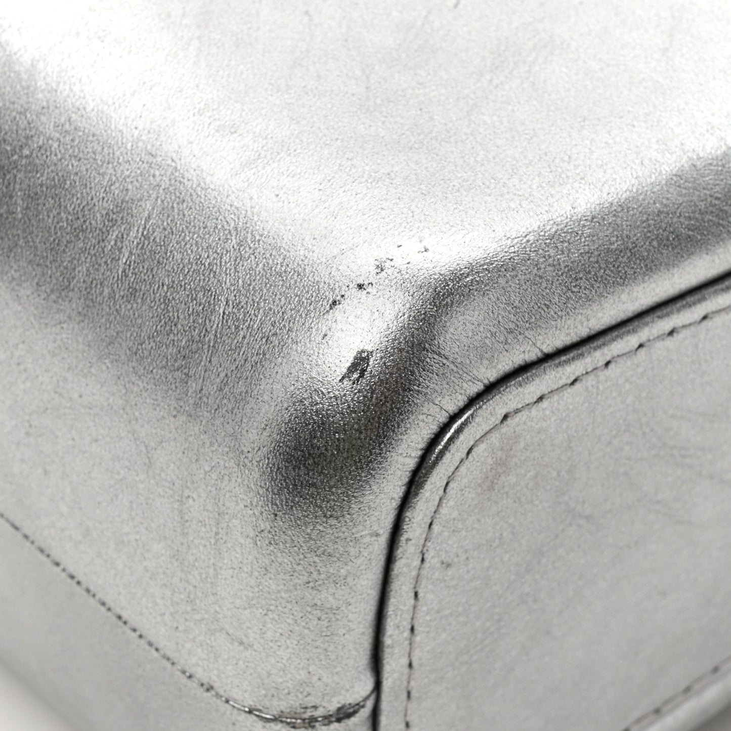 Metallic Aged Calfskin Quilted Medium Gabrielle Hobo Silver