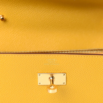 Hermes Epsom Kelly Wallet To Go Jaune Ambre 8 of 11