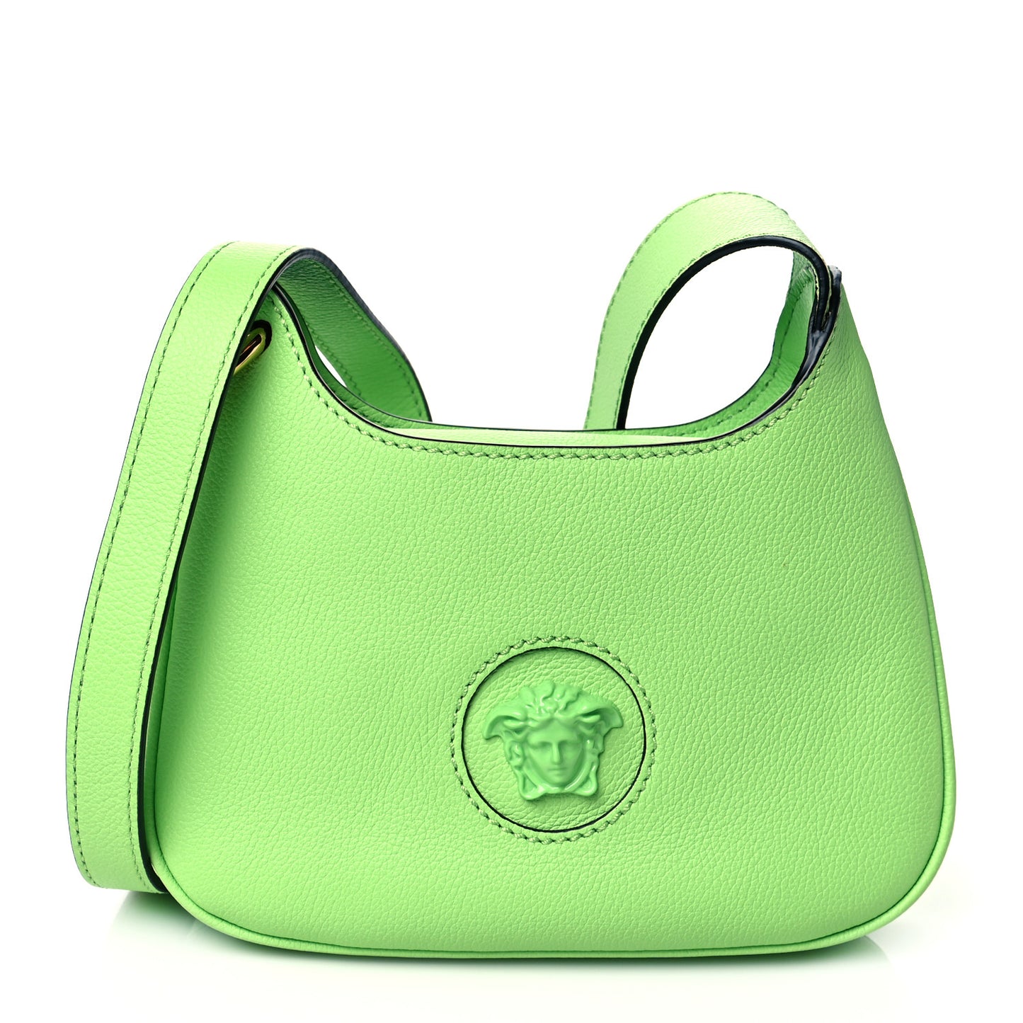 Calfskin La Medusa Small Hobo Crossbody Green
