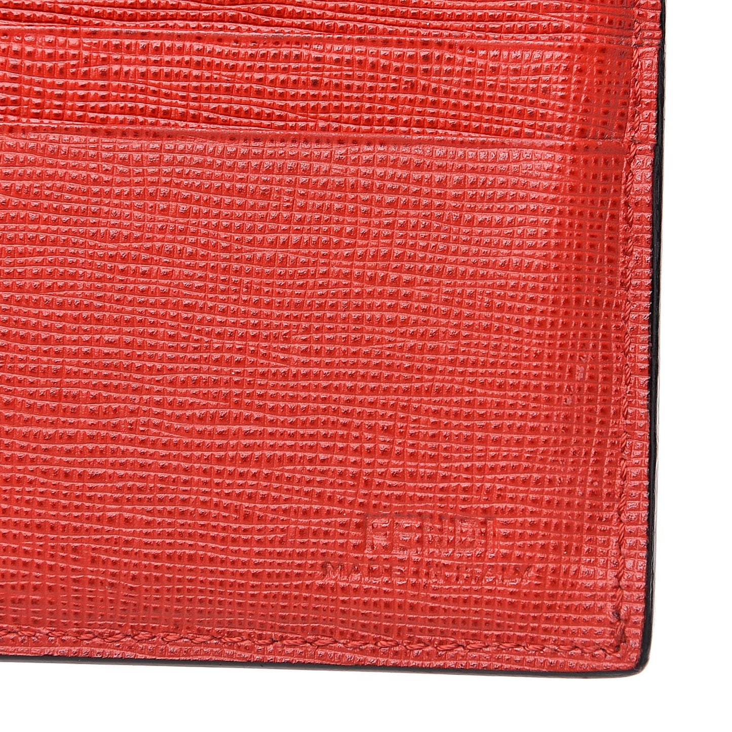 Vitello Elite Monster Eyes Inlay Bi-Fold Wallet Black Giallo Rosso