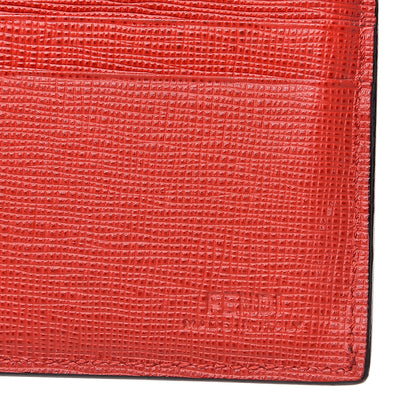 Fendi Vitello Elite Monster Eyes Inlay Bi-Fold Wallet Black Giallo Rosso 6 of 9