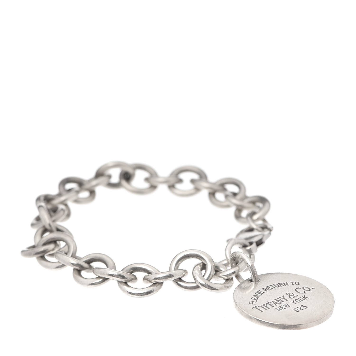 Tiffany Sterling Silver Return to Round Tag Charm Bracelet 1 of 4