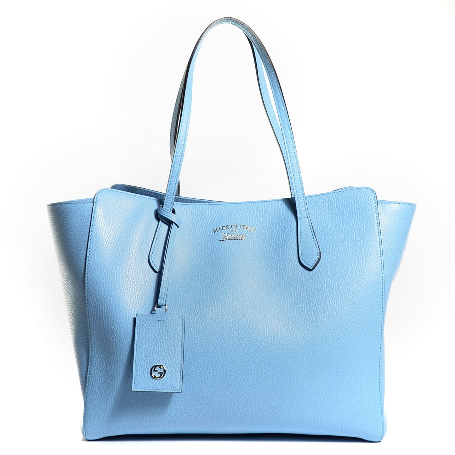 Dollar Calfskin Medium Swing Tote Mineral Blue