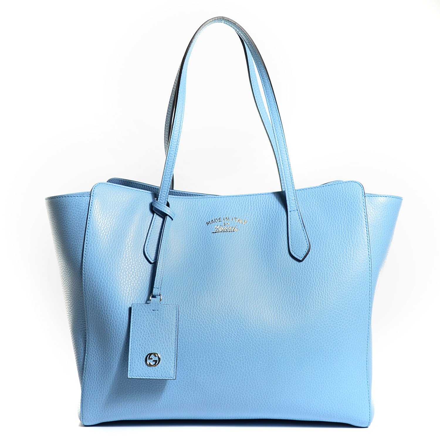 Gucci Dollar Calfskin Medium Swing Tote Mineral Blue 1 of 7