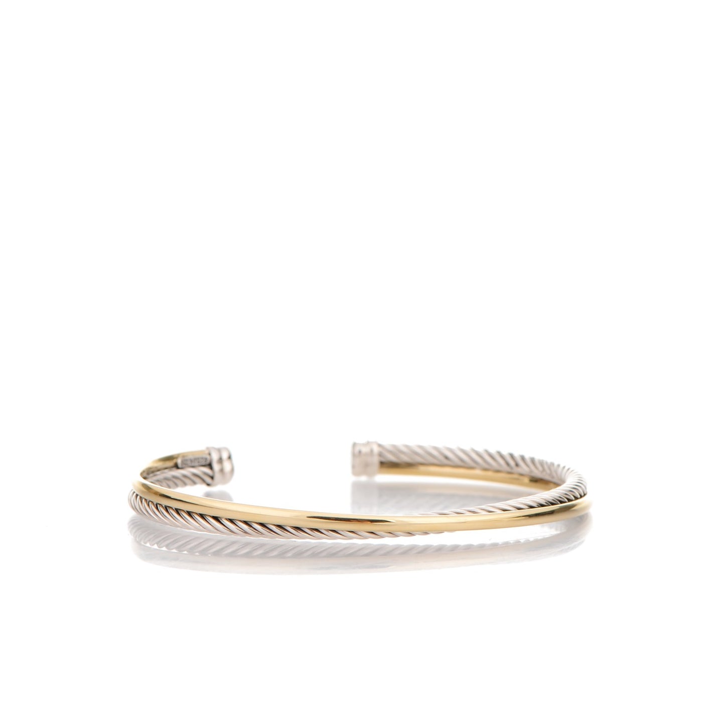 Sterling Silver 18K Yellow Plated Gold 5mm Crossover Cuff